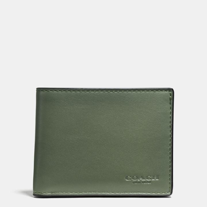 Coach Slim Billfold Wallet In Burnished Sport Calf Leather