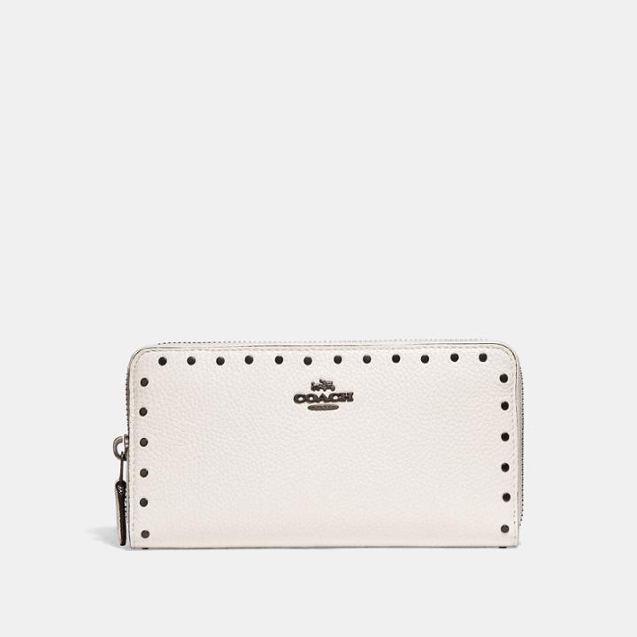 Coach Accordion Zip Wallet With Rivets