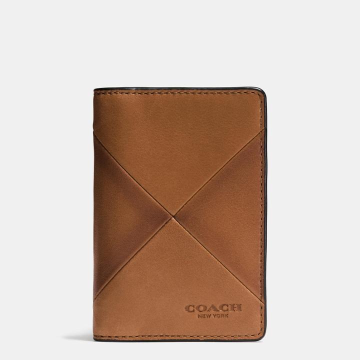 Coach Card Wallet In Patchwork Sport Calf Leather