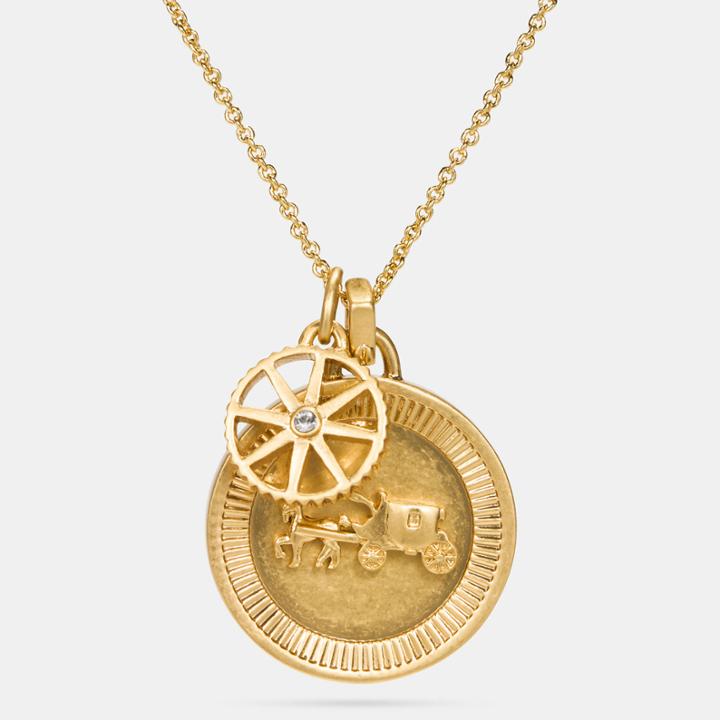 Coach Horse And Carriage Coin Necklace