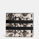 Coach Double Billfold Wallet In Python Stripe Leather
