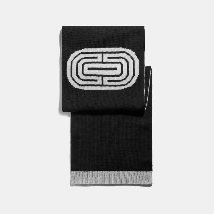 Coach Retro Print Knit Scarf