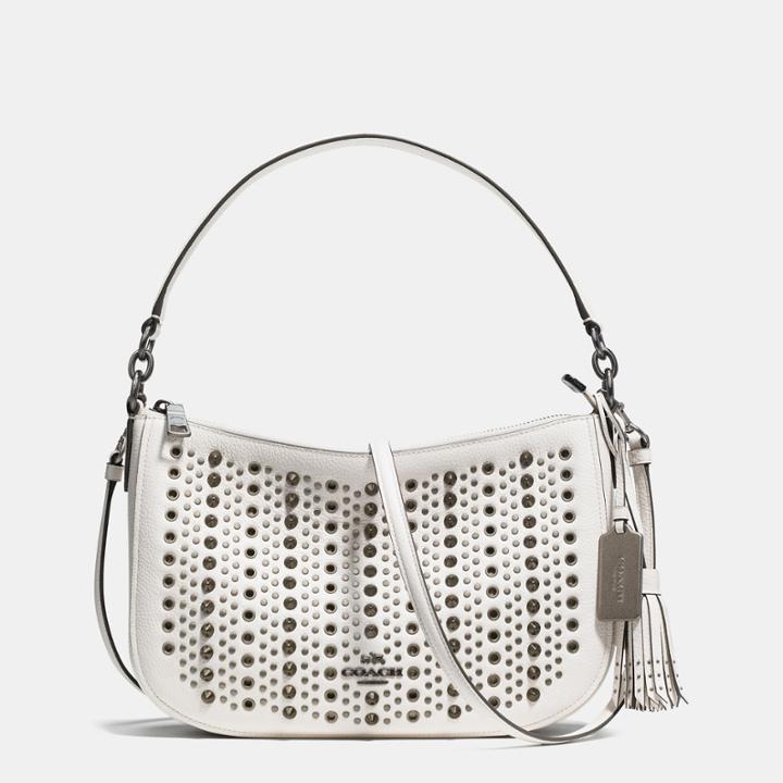Coach All Over Studs Chelsea Crossbody In Pebble Leather