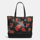 Coach Gotham Tote In Pebble Leather With Wild Lily Print