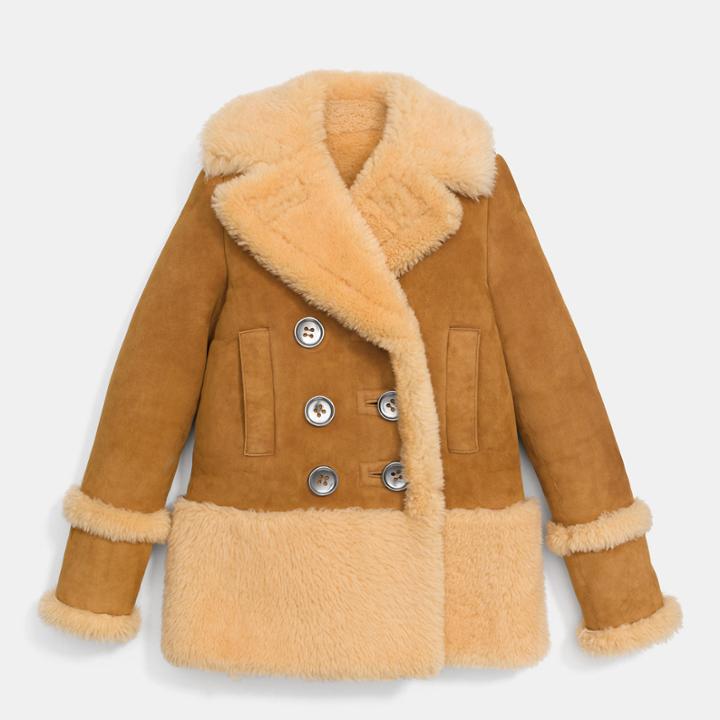 Coach Shearling Peacoat