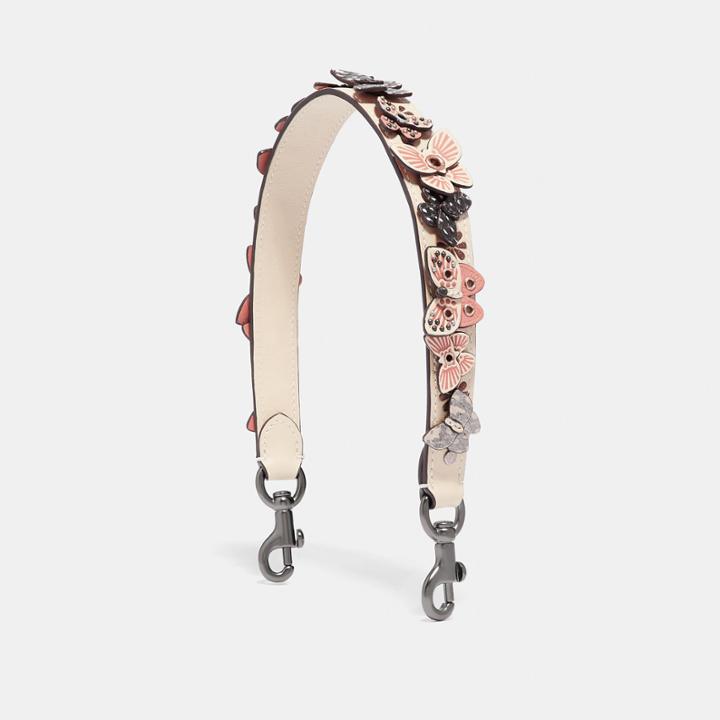 Coach Short Strap With Butterfly Applique And Snakeskin Detail