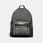 Coach Academy Backpack In Cordura Fabric With Wild Beast Print And Storypatch