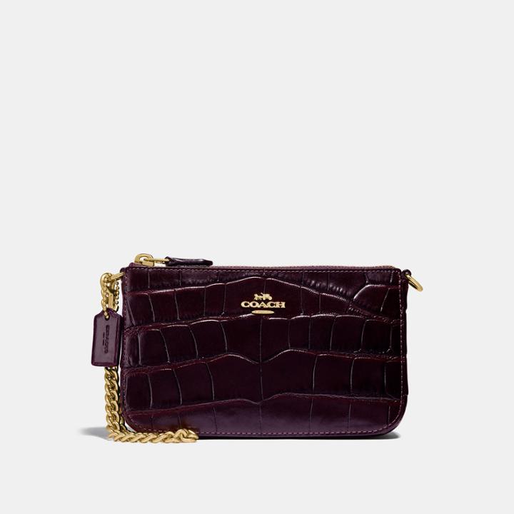Coach Nolita Wristlet 19 In Crocodile Embossed Leather