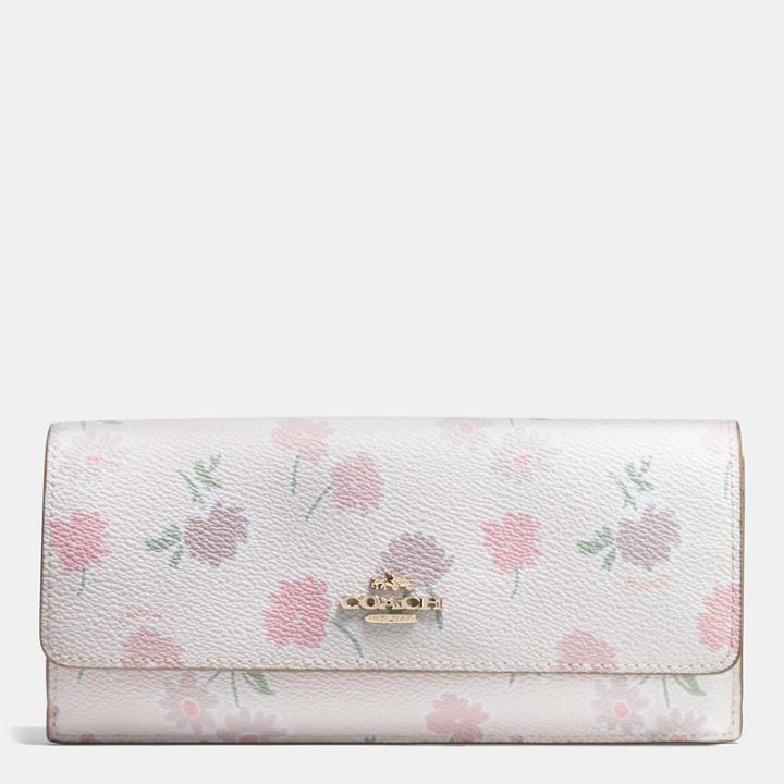 Coach Soft Wallet In Daisy Field Print Coated Canvas