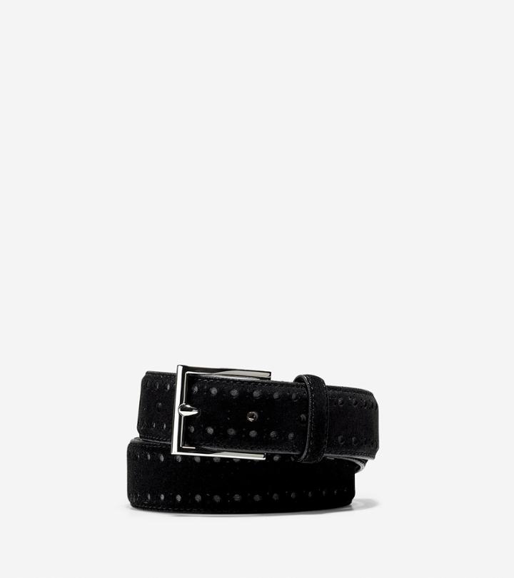 Cole Haan Mens 32mm Suede Leather Belt