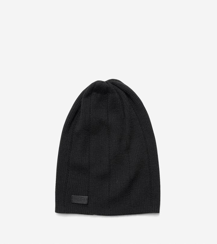 Cole Haan Women's Cashmere Blend Rib Pointelle Slouchy Beanie