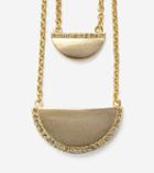 Cole Haan Womens Madison Avenue Pave Half-moon Double-layer Necklace