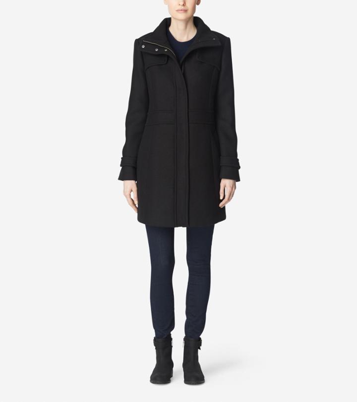 Cole Haan Womens Single Breasted Coat