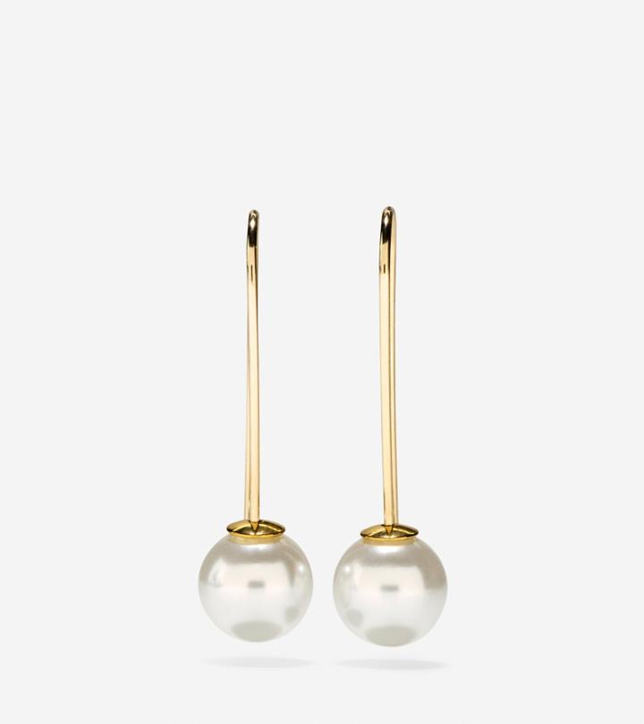 Cole Haan Women's Set The Ball In Motion Glass Pearl Earrings