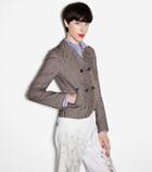 Womens Cole Haan Plaid Wool Double Blazer