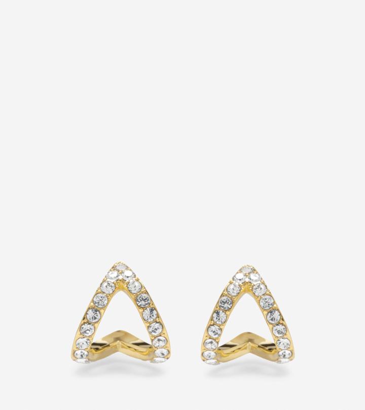 Cole Haan Womens Love Triangle Swarovski Post Earrings