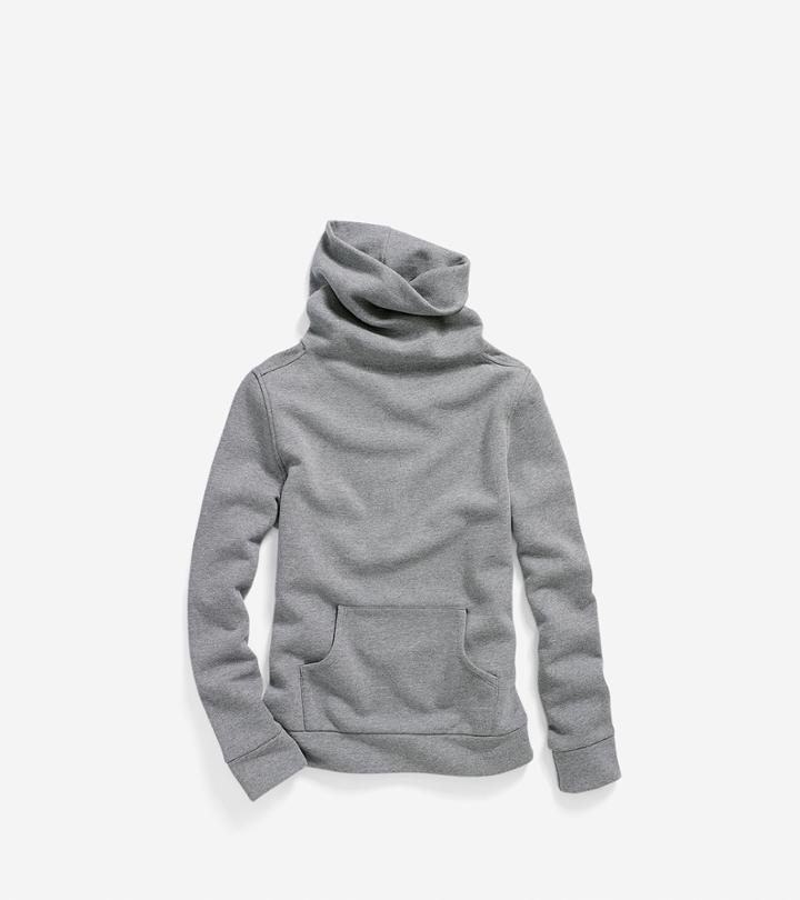Cole Haan Womens Pinch Long Sleeve Cowl Neck Sweatshirt
