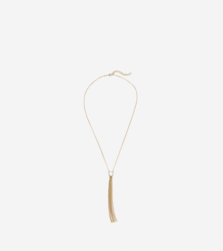 Cole Haan Womens All A Fray Sand Opal Y Tassel Necklace