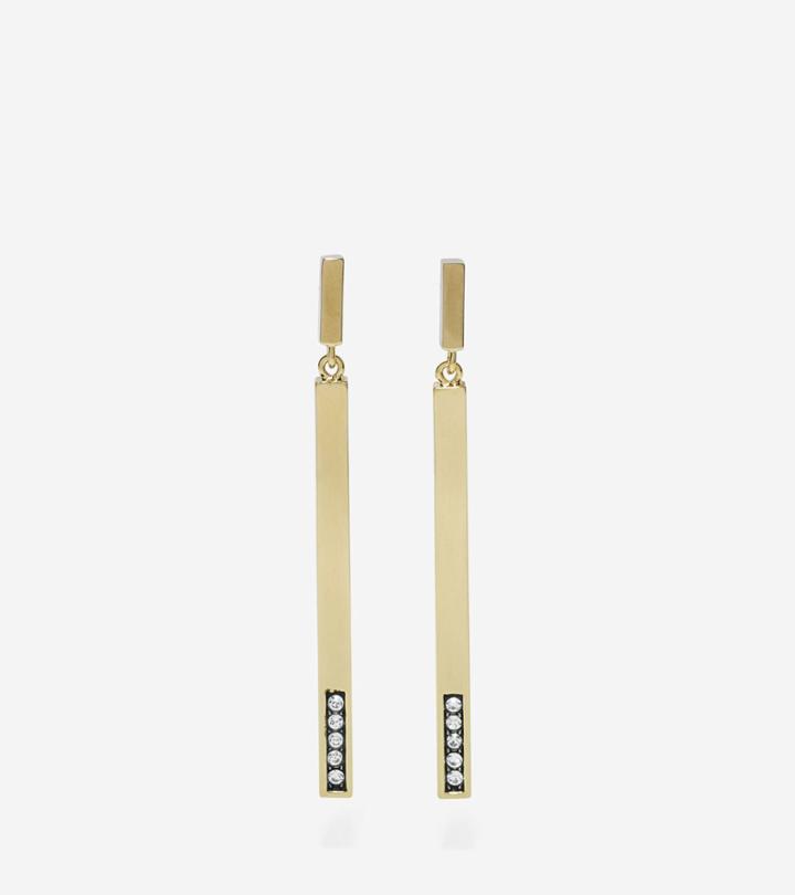 Cole Haan Womens Stick Pave Swarovski Linear Earrings