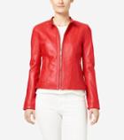 Cole Haan Women's Italian Leather Modern Racer Jacket