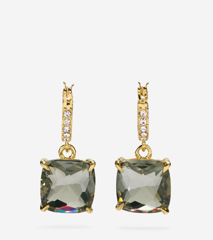 Cole Haan Women's Brilliant Cubic Zirconia Pave Hoop Cushion Cut Earrings