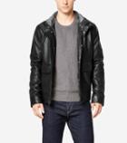 Cole Haan Men's Spanish Grainy Leather Aviator Jacket