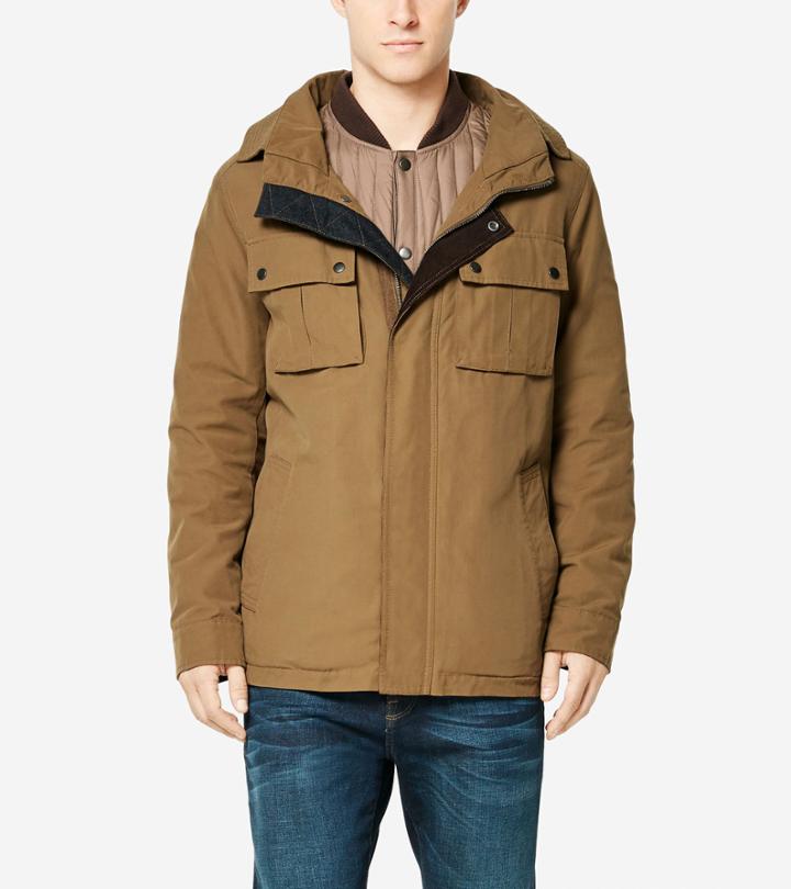 Cole Haan Men's Military Oxford 3-in-1 Utility Jacket