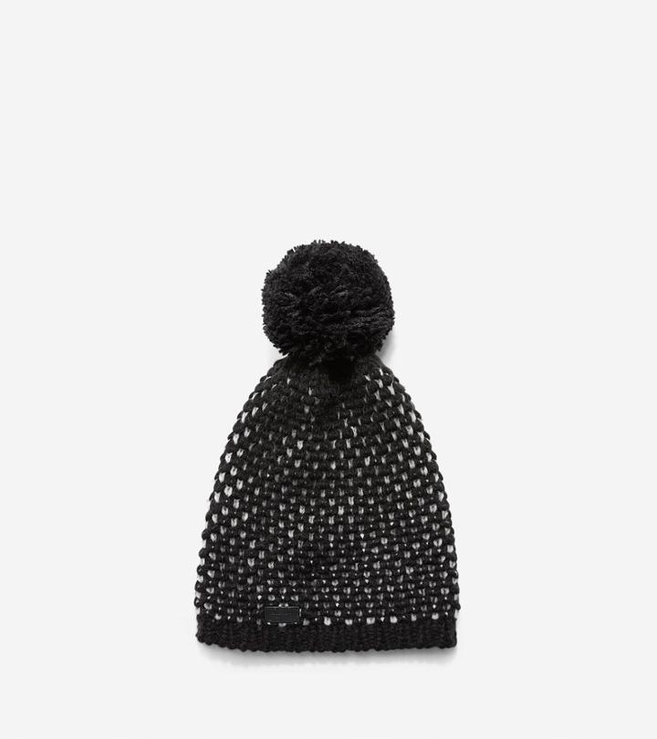 Cole Haan Women's Chessboard Tuck Stitch Beanie