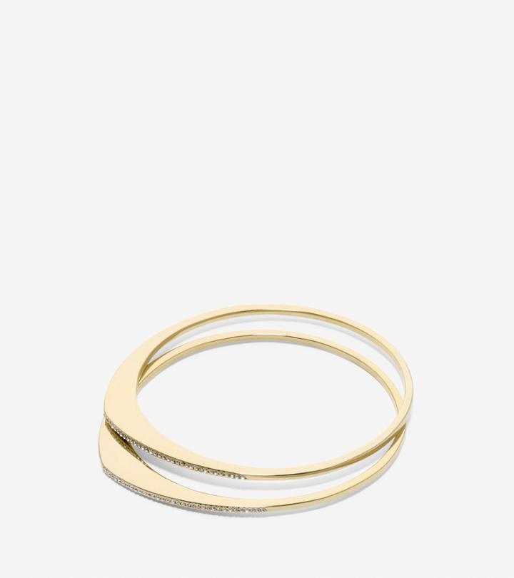 Cole Haan Womens Waters Edge Swarovski Organic Pave Bangle Set