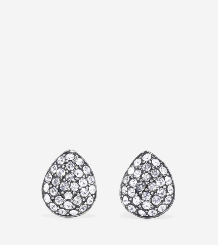 Cole Haan Womens Waters Edge Small Swarovski Pave Teardrop Stud Earrings