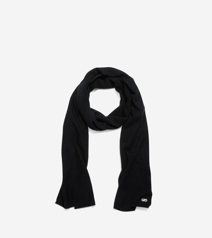 Womens Cole Haan Cashmere Blend Tuck Stitch Muffler
