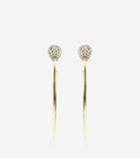 Cole Haan Womens Waters Edge Swarovski Pave Teardrop C Hoop Earrings