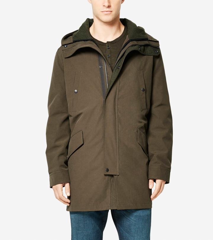 Cole Haan Men's Utility Rain 3-in-1 Anorack With Primaloft