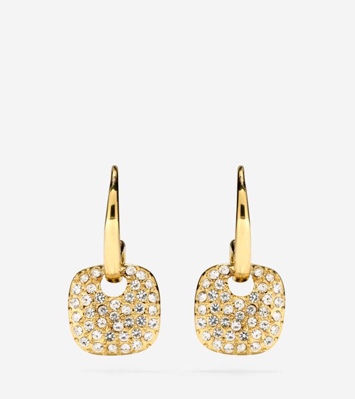 Cole Haan Womens Gem Drops Crystal Circular Charm Earrings