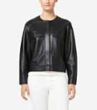 Cole Haan Women's Raw Edge Bonded Leather Jacket