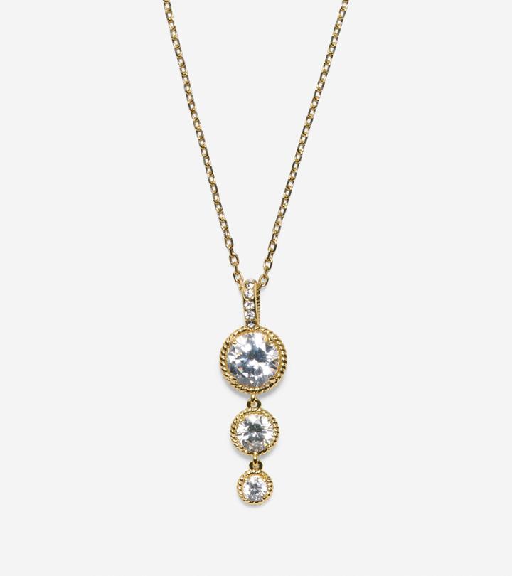 Cole Haan Women's Brilliant Cubic Zirconia Delicate Linear Necklace