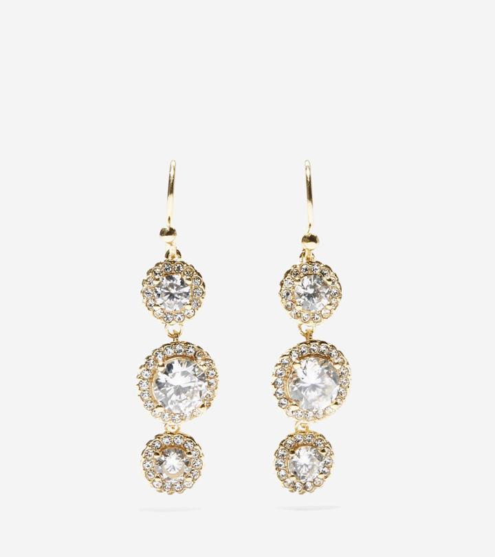 Cole Haan Womens 3 Stone Cz Drop Earrings