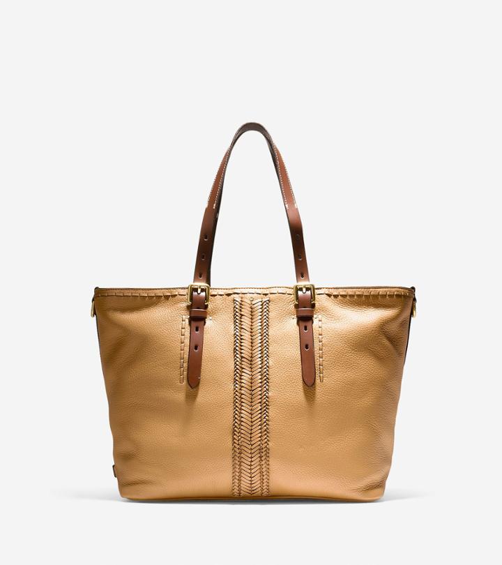 Cole Haan Loralie Whipstitched Medium Top Zip Tote