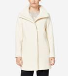 Cole Haan Women's Crumbled Wool Funnel Collar Jacket