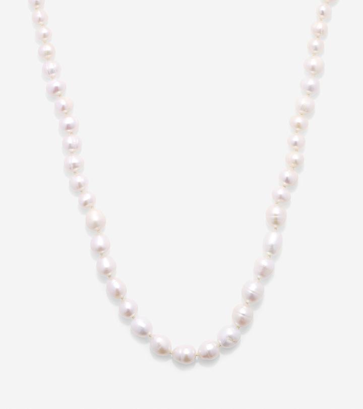 Womens Cole Haan Tali Pearl Fresh Water Pearl Pull Tie Necklace