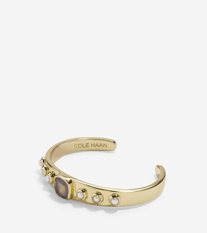 Cole Haan Womens To The Moon Square Semi-precious Stone Cuff