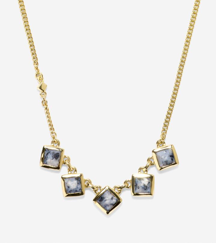 Cole Haan Womens Summer Sunset Zebra Jasper Necklace