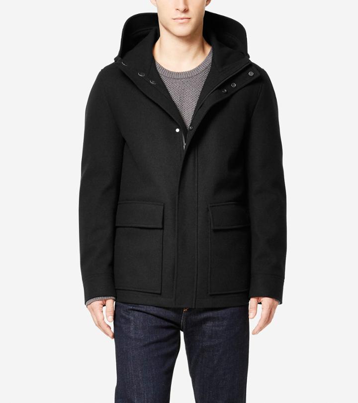 Cole Haan Men's Water-resistant Wool Jacket With Primaloft