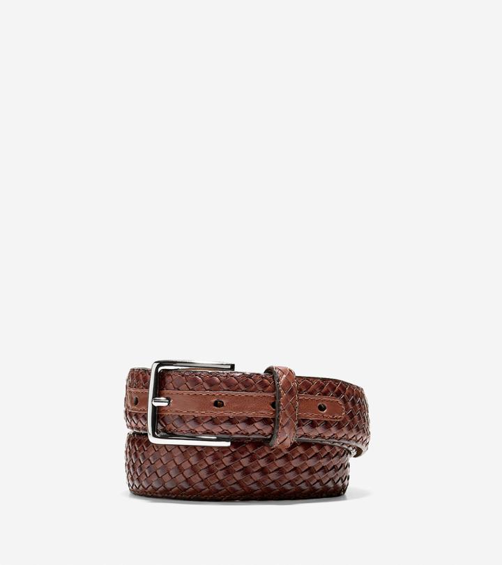Cole Haan Mens 30mm Feather Edge Woven Belt