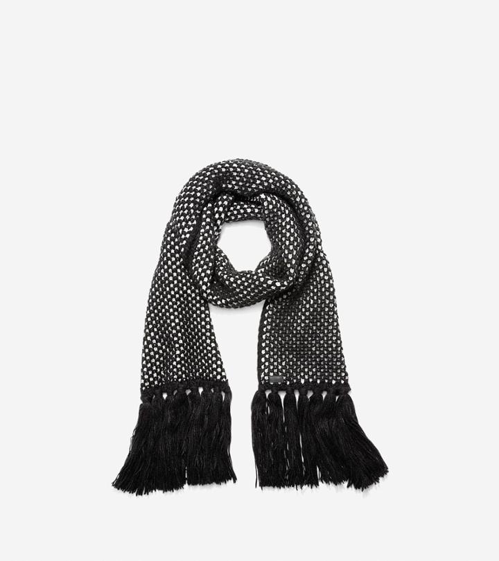 Cole Haan Women's Chessboard Tuck Stitch Muffler Scarf