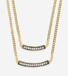 Womens Cole Haan Double Pave Swarovski Bar Necklace