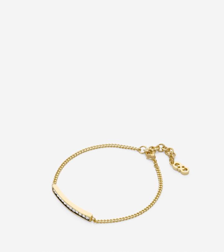 Cole Haan Womens Rounded Pave Swarovski Bar Bracelet