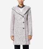 Cole Haan Womens Signature Asymmetric Oversized Hooded Boucle Coat
