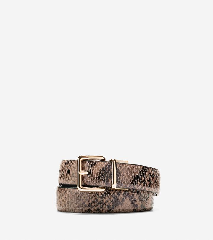 Cole Haan Womens Reversible Snake Print Belt