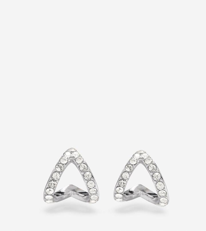 Cole Haan Womens Love Triangle Swarovski Triangle Earrings